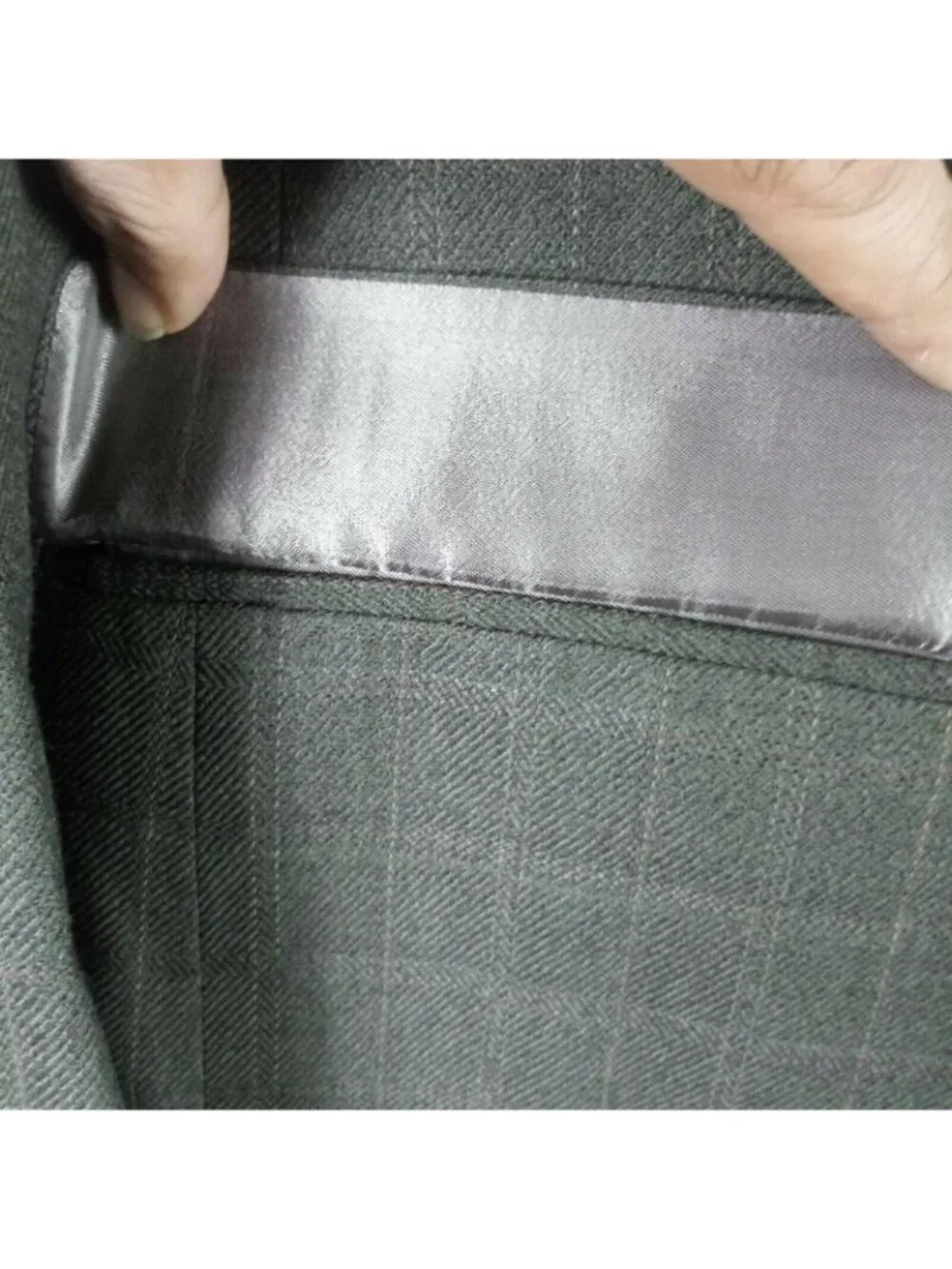 Michael Kors Woolmark Plaid Wool Blazer Mens 38S Green Career Office Classic